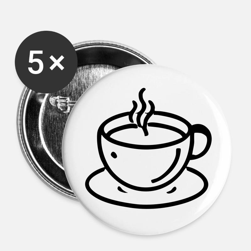 coffee cup coffee tea - Buttons small 1''/25 mm (5-pack) - white