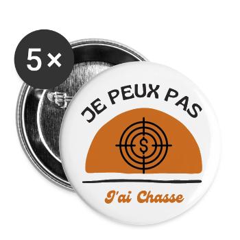 Ich kann nicht, ich habe gejagt - Buttons klein 25 mm (5er Pack) - Weiß - Vorne