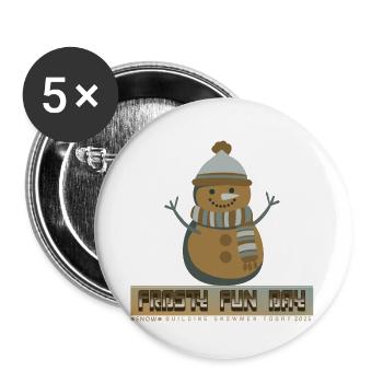 Frosty Fun Day - Bonhomme de neige - Lot de 5 petits badges (25 mm) - blanc - Devant