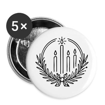 Advent wreath 4 candles burning Christmas - Buttons small 1''/25 mm (5-pack) - white - Front