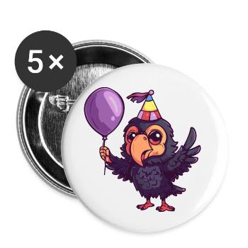 Harpyie Vogel Geburtstag Comic Niedlich - Buttons klein 25 mm (5er Pack) - Weiß - Vorne