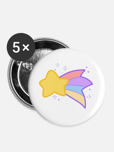 Shooting Star - Buttons klein 25 mm (5er Pack) - Weiß