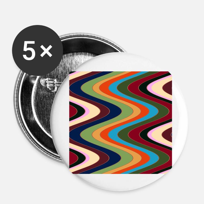 Abstract Art with Linear Patterns - Buttons small 1''/25 mm (5-pack) - white
