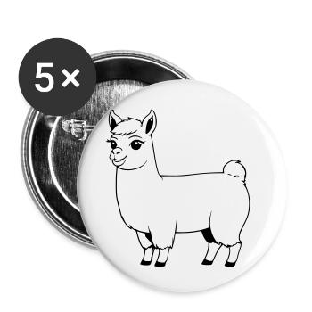 Lama comme graphique vectoriel - Lot de 5 petits badges (25 mm) - blanc - Devant