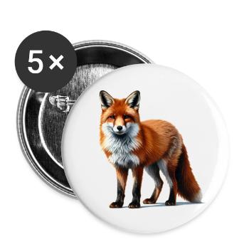 Fox - Buttons small 1''/25 mm (5-pack) - white - Front