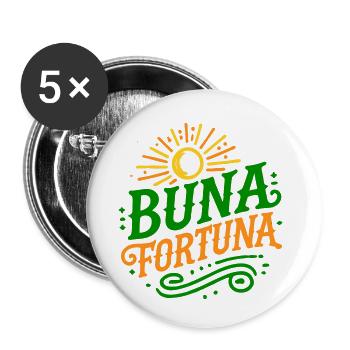 buna fortuna (Vectorgraphic) - Buttons klein 25 mm (5er Pack) - Weiß - Vorne