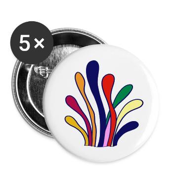 Eight linear patterns with different colors - Buttons small 1''/25 mm (5-pack) - white - Front