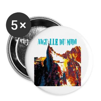 Aiguille du Midi - Buttons small 1''/25 mm (5-pack) - white - Front