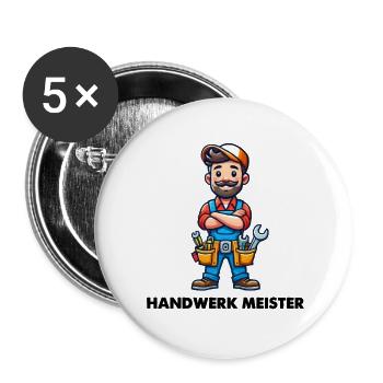 Maître artisan - Lot de 5 petits badges (25 mm) - blanc - Devant
