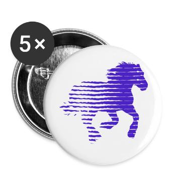 CHEVAL. POULE. COQ. ANIMAL. OISEAU. LICORNE. CONTE - Lot de 5 petits badges (25 mm) - blanc - Devant