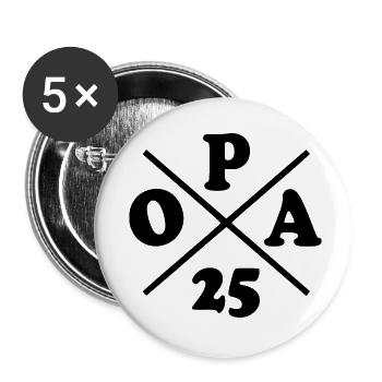 Opa 2025 - Buttons klein 25 mm (5er Pack) - Weiß - Vorne