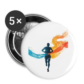 Perfect gift for endurance athletes - Buttons small 1''/25 mm (5-pack) - white - Front