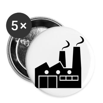 Abstract geometric line art of a factory - Buttons small 1''/25 mm (5-pack) - white - Front