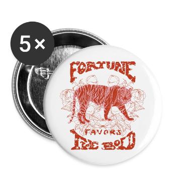 FORTUNE FAVORS THE BOLD - Buttons small 1''/25 mm (5-pack) - white - Front