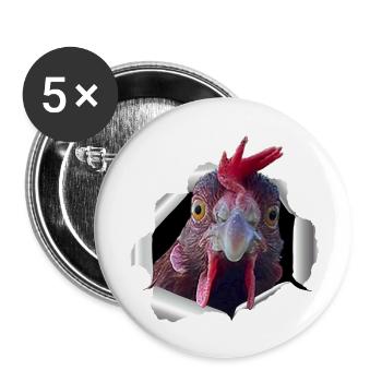 Chicken - torn paper - Buttons small 1''/25 mm (5-pack) - white - Front