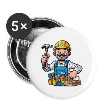 Artisan - Lot de 5 petits badges (25 mm) - blanc - Devant