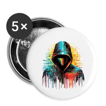 Hacker Game Urban City Life Shadow Abstract - Buttons small 1''/25 mm (5-pack) - white - Front