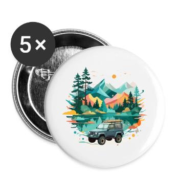 Ruhige Landschaft Ruhig Beschauliche Natur Im Freien - Buttons klein 25 mm (5er Pack) - Weiß - Vorne