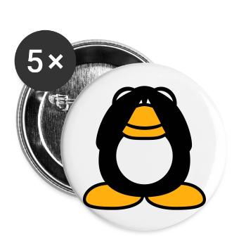 Penguin see nothing blind Hands cover eyes - Buttons small 1''/25 mm (5-pack) - white - Front