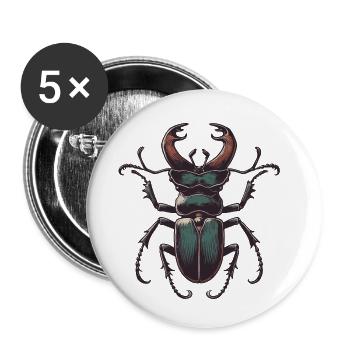 Cerf-volant - Lot de 5 petits badges (25 mm) - blanc - Devant