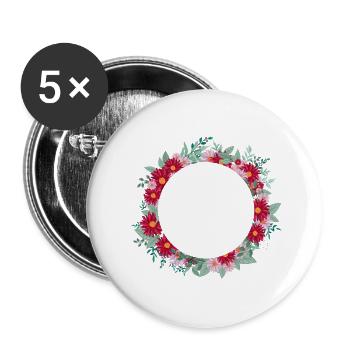 Letter V Floral Crown - Buttons small 1''/25 mm (5-pack) - white - Front