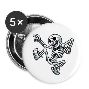 Skull Dancing - Buttons small 1''/25 mm (5-pack) - white - Front