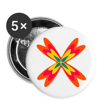 Abstrakte aus drei verschiedenen Mustern - Buttons klein 25 mm (5er Pack) - Weiß - Vorne