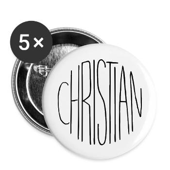Christian - Buttons klein 25 mm (5er Pack) - Weiß - Vorne