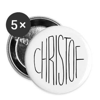 Christof - Buttons klein 25 mm (5er Pack) - Weiß - Vorne