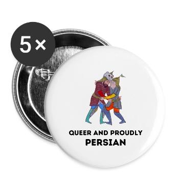 Queer - Iran - Buttons klein 25 mm (5er Pack) - Weiß - Vorne