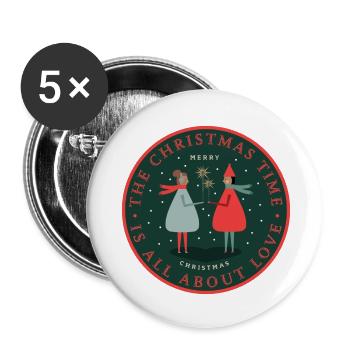 Christmas Duet: Love Sparks - Buttons small 1''/25 mm (5-pack) - white - Front