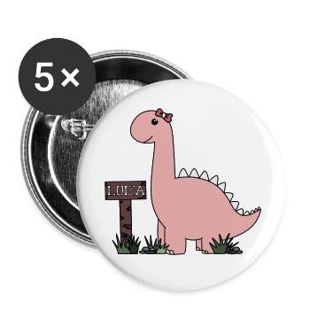 Dino Luisa - Lot de 5 petits badges (25 mm) - blanc - Devant