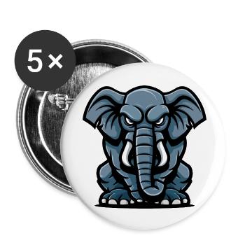 Bande dessinée éléphant - Lot de 5 petits badges (25 mm) - blanc - Devant