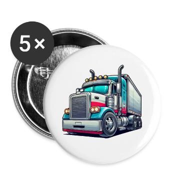 Lastwagen - Buttons klein 25 mm (5er Pack) - Weiß - Vorne