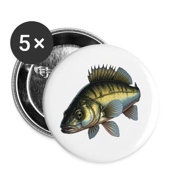 Zander Fishing Predator Fishing - Buttons small 1''/25 mm (5-pack) - white - Front