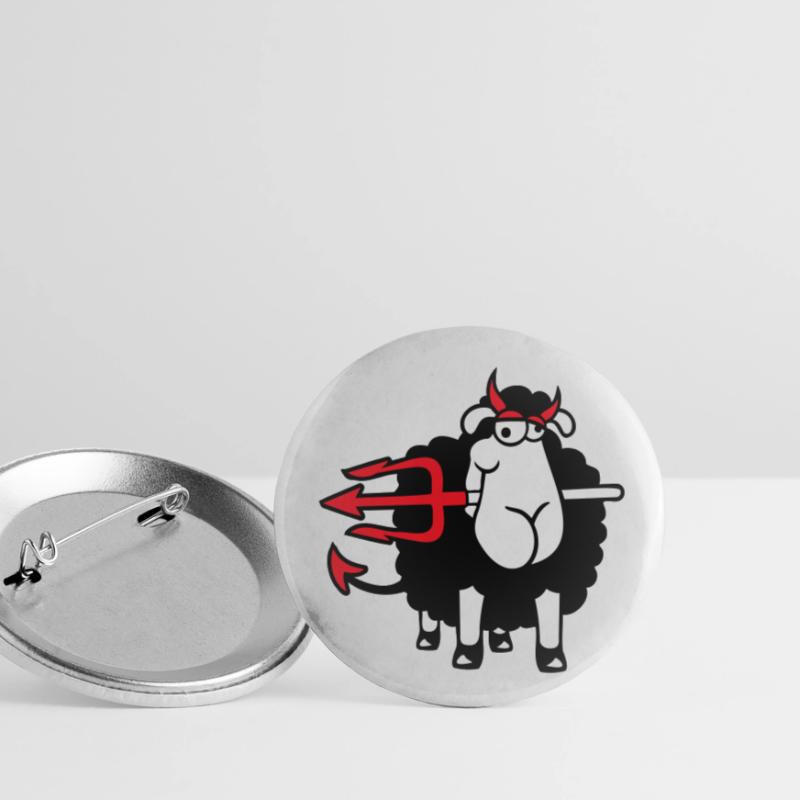 Sheep Devil Satan Hell Evil Trident Horns Cool Buttons small 1''/25 mm (5-pack)