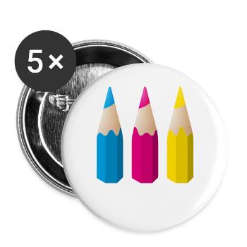 Quadricolor - Texte clair - Lot de 5 petits badges (25 mm) - blanc - Devant