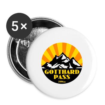 Col du Saint-Gothard - Lot de 5 petits badges (25 mm) - blanc - Devant