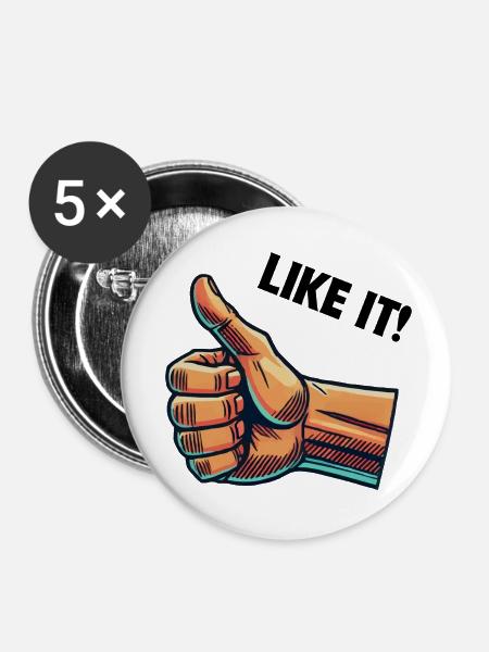 like hand - Buttons klein 25 mm (5er Pack) - Weiß