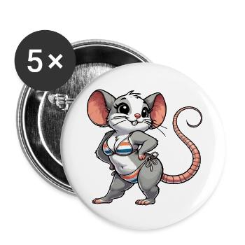 Bath mouse - Buttons small 1''/25 mm (5-pack) - white - Front