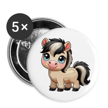Welsches Ponykind - Buttons klein 25 mm (5er Pack) - Weiß - Vorne