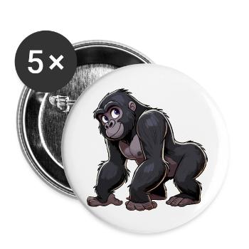 Gorilla ma - Buttons klein 25 mm (5er Pack) - Weiß - Vorne