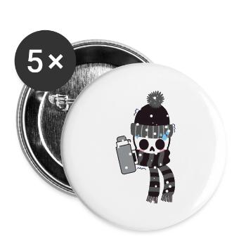 Zittern ist mein Herz-Kreislauf-Skelett - Buttons klein 25 mm (5er Pack) - Weiß - Vorne