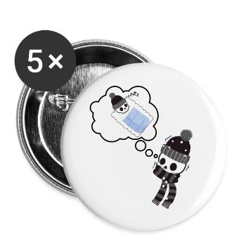 Warme Gedanken im Winter - Buttons klein 25 mm (5er Pack) - Weiß - Vorne