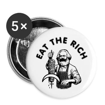 Eat the rich - Lot de 5 petits badges (25 mm) - blanc - Devant
