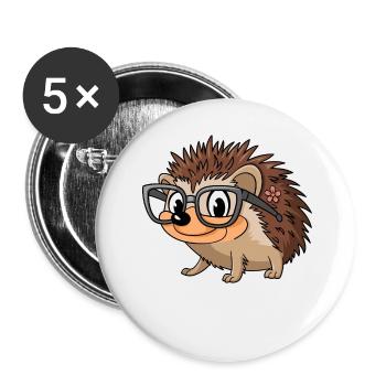 Russischer Igel Design für Tierliebhaber Russland - Buttons klein 25 mm (5er Pack) - Weiß - Vorne