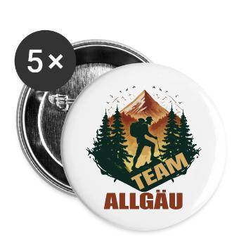 Team Allgäu - Buttons klein 25 mm (5er Pack) - Weiß - Vorne