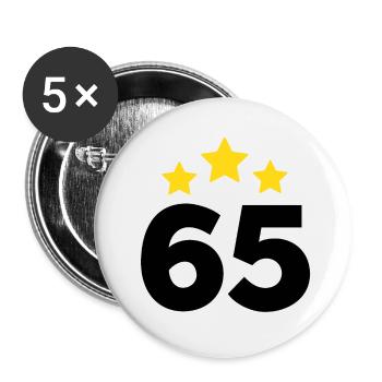65 Years Star - 65th Anniversary Gift - Buttons small 1''/25 mm (5-pack) - white - Front