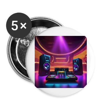 Station de travail - Lot de 5 petits badges (25 mm) - blanc - Devant