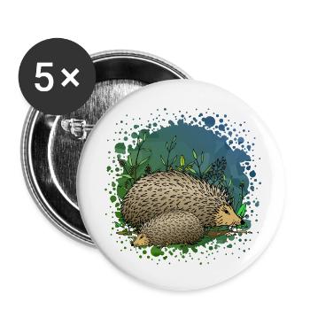 Igel - Buttons klein 25 mm (5er Pack) - Weiß - Vorne